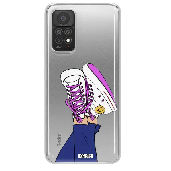 a cartoon of a person's feet with purple shoes Xiaomi Note 11 Pro Clear TPU Case