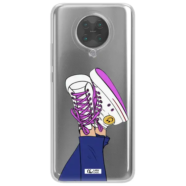 a cartoon of a person's feet with purple shoes Xiaomi Poco F2 Pro Clear TPU Case