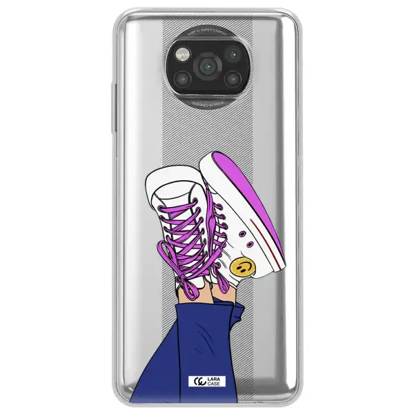 a cartoon of a person's feet with purple shoes Xiaomi Poco X3 Clear TPU Case