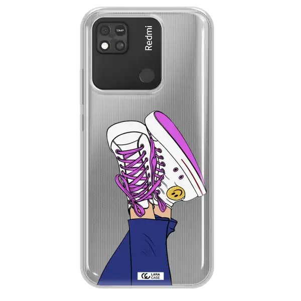 a cartoon of a person's feet with purple shoes Xiaomi Redmi 10A Clear TPU Case