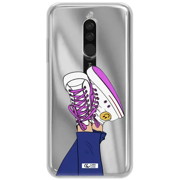 A Cartoon Of A Person's Feet With Purple Shoes Xiaomi Redmi 8 Clear Tpu Case