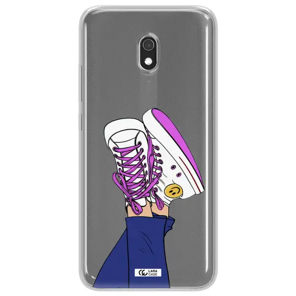 a cartoon of a person's feet with purple shoes Xiaomi Redmi 8A Clear TPU Case