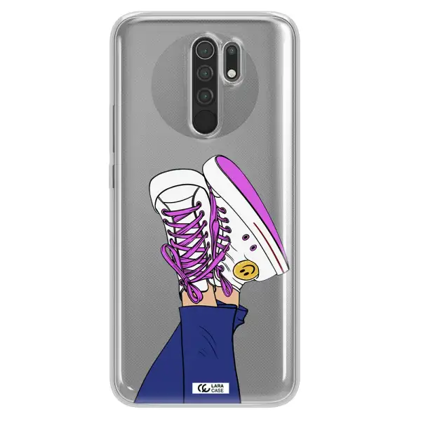 a cartoon of a person's feet with purple shoes Xiaomi Redmi 9 Clear TPU Case