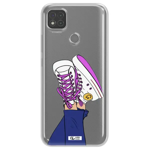 a cartoon of a person's feet with purple shoes Xiaomi Redmi 9C Clear TPU Case