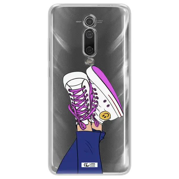 A Cartoon Of A Person's Feet With Purple Shoes Xiaomi Redmi K20 Clear Tpu Case