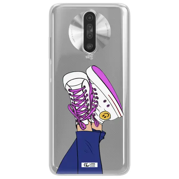 a cartoon of a person's feet with purple shoes Xiaomi Redmi K30 Clear TPU Case