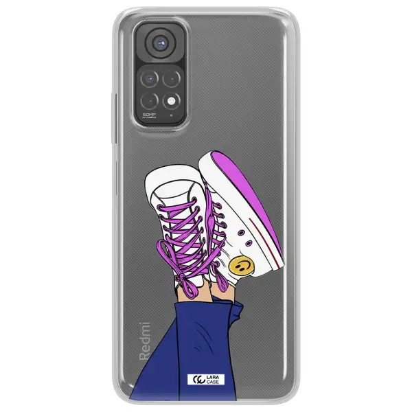 a cartoon of a person's feet with purple shoes Xiaomi Redmi Note 11 Clear TPU Case
