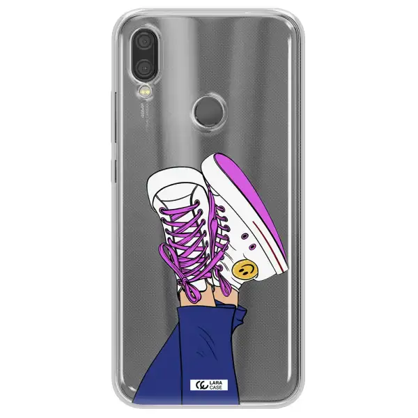 a cartoon of a person's feet with purple shoes Xiaomi Redmi Note 7 Clear TPU Case