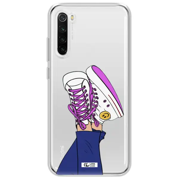 A Cartoon Of A Person's Feet With Purple Shoes Xiaomi Redmi Note 8T Clear Tpu Case