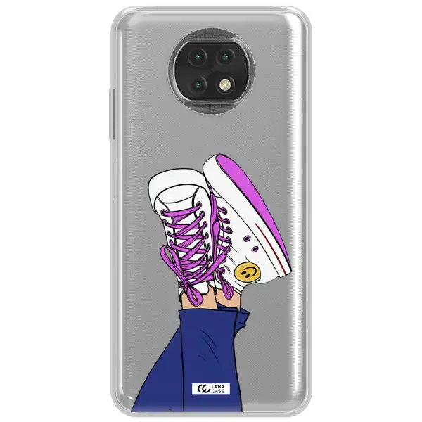 A Cartoon Of A Person's Feet With Purple Shoes Xiaomi Redmi Note 9T Clear Tpu Case