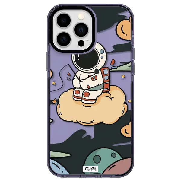 a cartoon astronaut sitting on a cloud Apple iPhone 13 Pro Max impact Lilac Case