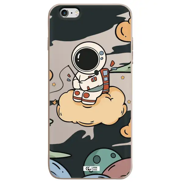 a cartoon astronaut sitting on a cloud Apple iPhone 6 s plus Silicone Stone Case