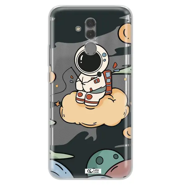 a cartoon astronaut sitting on a cloud Huawei Mate 20 Lite Clear TPU Case