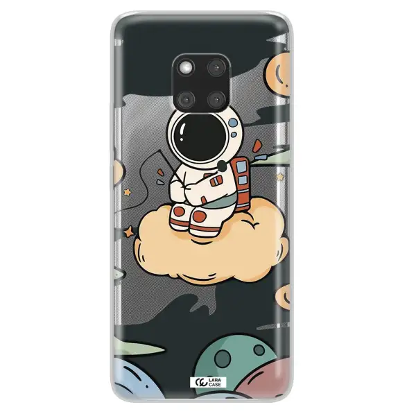 a cartoon astronaut sitting on a cloud Huawei Mate 20 Pro Clear TPU Case