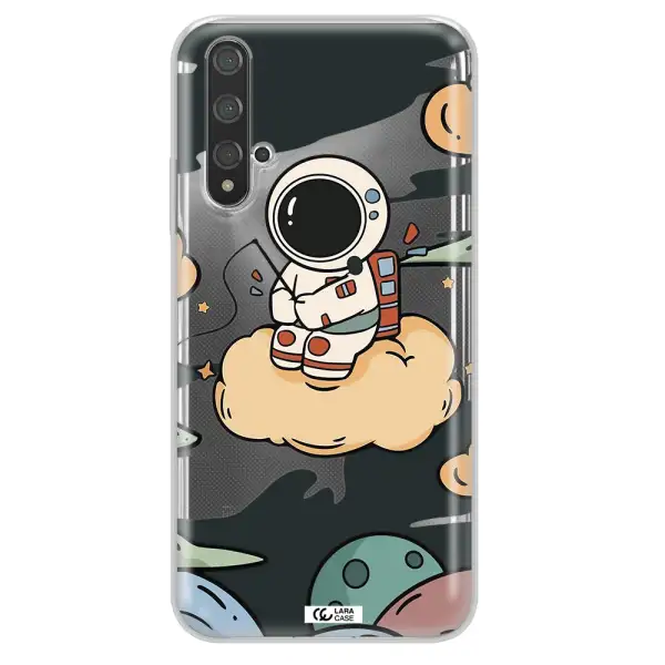 a cartoon astronaut sitting on a cloud Huawei Nova 5t Clear TPU Case