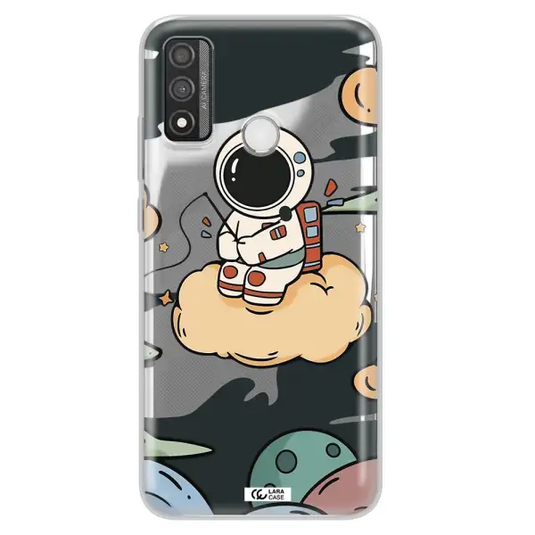 a cartoon astronaut sitting on a cloud Huawei P Smart 2020 Clear TPU Case