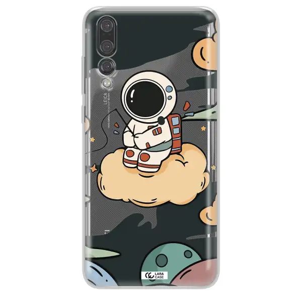 a cartoon astronaut sitting on a cloud Huawei P20 Pro Clear TPU Case