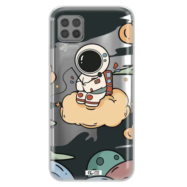 a cartoon astronaut sitting on a cloud Huawei P40 Lite Clear TPU Case