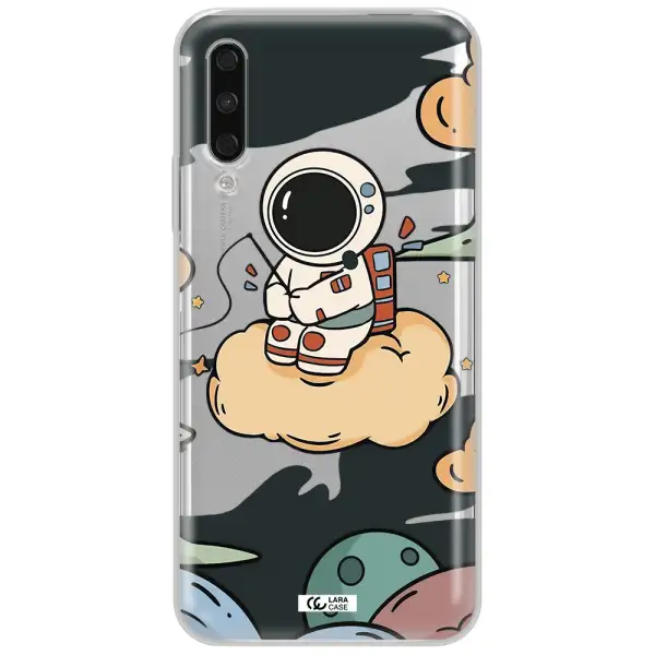 A Cartoon Astronaut Sitting On A Cloud Huawei Y9S Clear Tpu Case