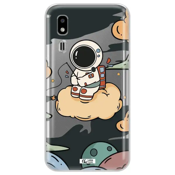 a cartoon astronaut sitting on a cloud Samsung A2 Core Clear TPU Case