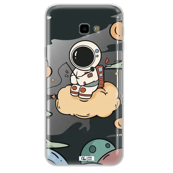 a cartoon astronaut sitting on a cloud Samsung J4 Plus Clear TPU Case