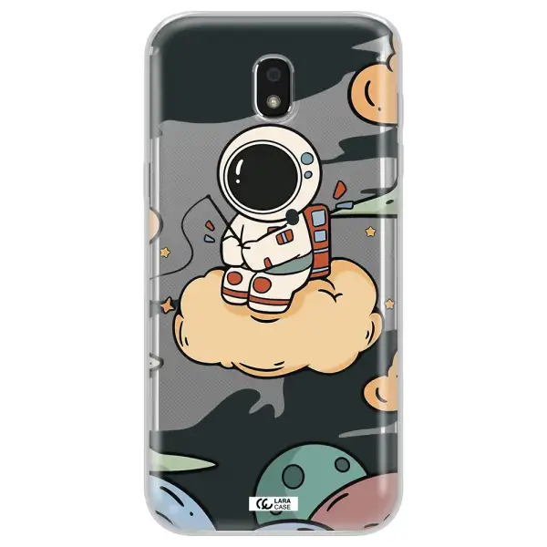 a cartoon astronaut sitting on a cloud Samsung J5 2017 Clear TPU Case