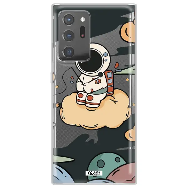 a cartoon astronaut sitting on a cloud Samsung Note 20 Ultra Clear TPU Case
