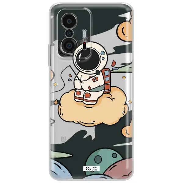 A Cartoon Astronaut Sitting On A Cloud Xiaomi 11T Clear Tpu Case