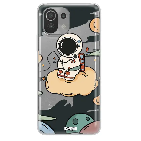 a cartoon astronaut sitting on a cloud Xiaomi Mi 11 Lite Clear TPU Case