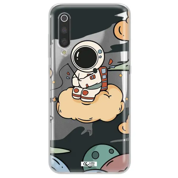 a cartoon astronaut sitting on a cloud Xiaomi Mi 9 Clear TPU Case