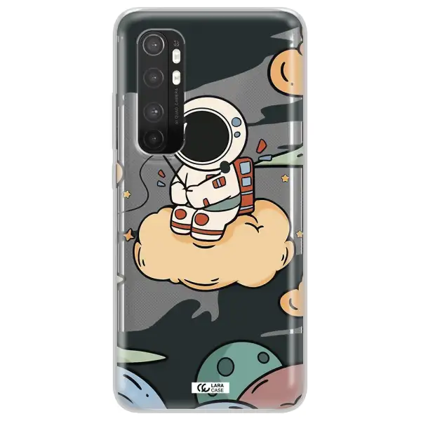 a cartoon astronaut sitting on a cloud Xiaomi Mi Note 10 Lite Clear TPU Case
