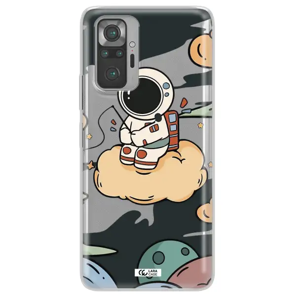 a cartoon astronaut sitting on a cloud Xiaomi Note 10 Pro Clear TPU Case