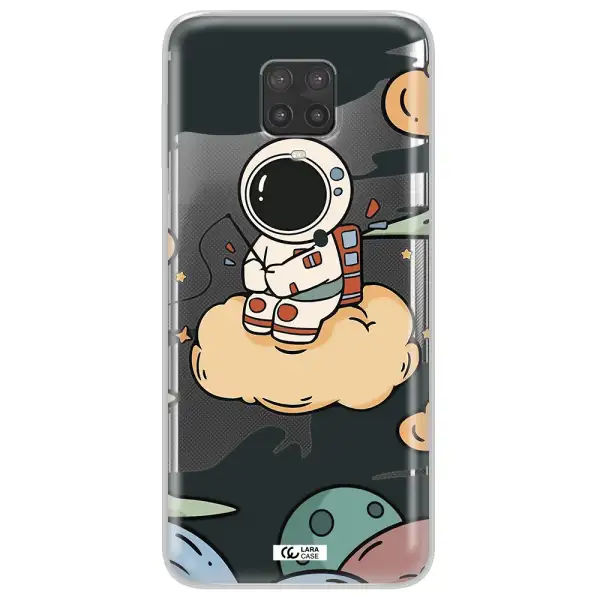 a cartoon astronaut sitting on a cloud Xiaomi Note 9 Pro Clear TPU Case