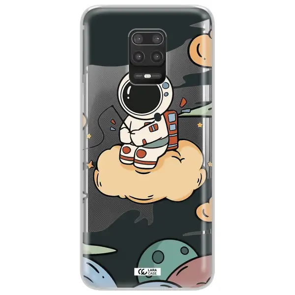 a cartoon astronaut sitting on a cloud Xiaomi Note 9S Clear TPU Case