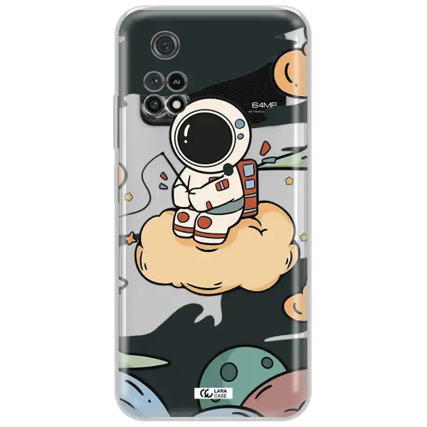 A Cartoon Astronaut Sitting On A Cloud Xiaomi Poco M4 Pro 4G Clear Tpu Case