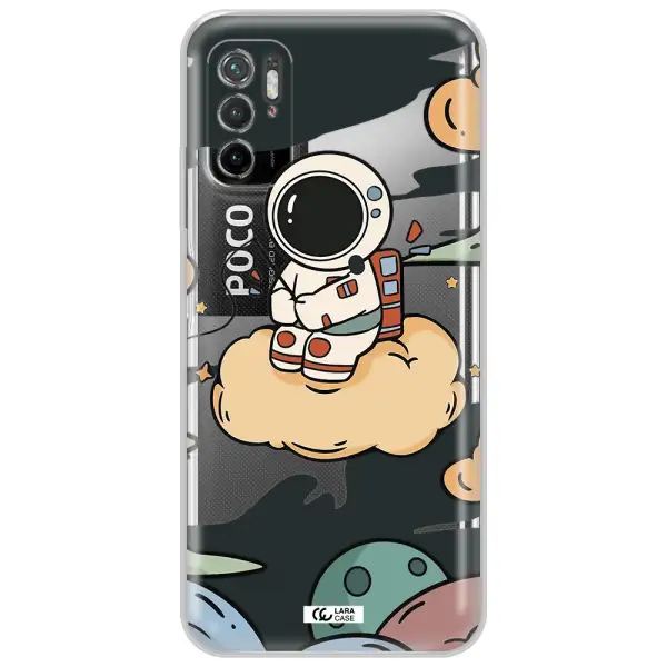 A Cartoon Astronaut Sitting On A Cloud Xiaomi Poco M4 Pro 5G Clear Tpu Case
