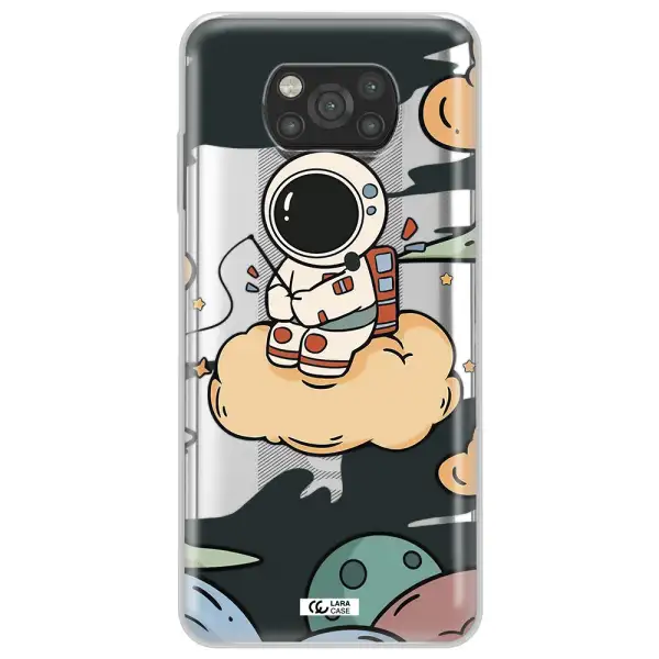 a cartoon astronaut sitting on a cloud Xiaomi Poco X3 Clear TPU Case