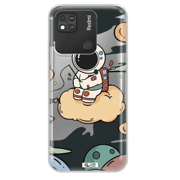 a cartoon astronaut sitting on a cloud Xiaomi Redmi 10A Clear TPU Case