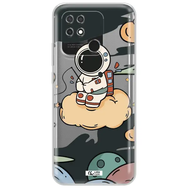 a cartoon astronaut sitting on a cloud Xiaomi Redmi 10C Clear TPU Case
