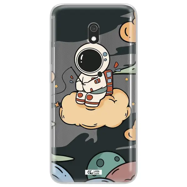 a cartoon astronaut sitting on a cloud Xiaomi Redmi 8A Clear TPU Case