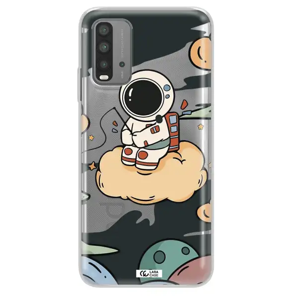 a cartoon astronaut sitting on a cloud Xiaomi Redmi 9T Clear TPU Case