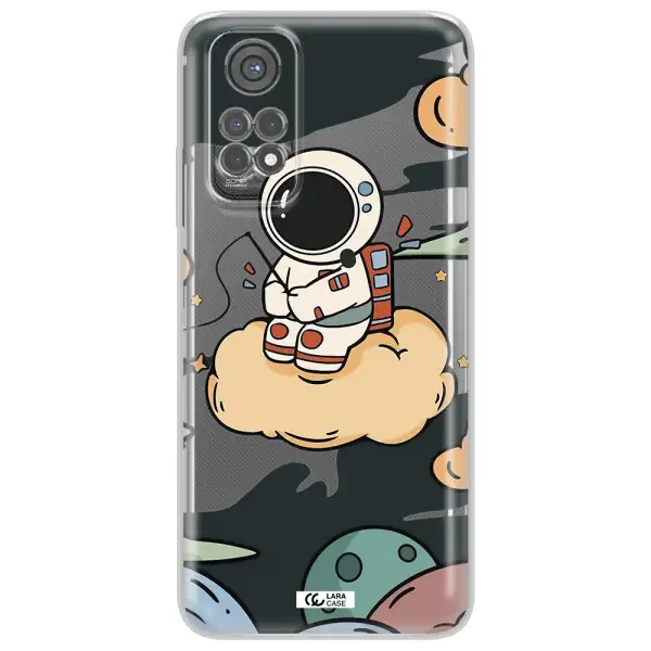 A Cartoon Astronaut Sitting On A Cloud Xiaomi Redmi Note 11S Clear Tpu Case