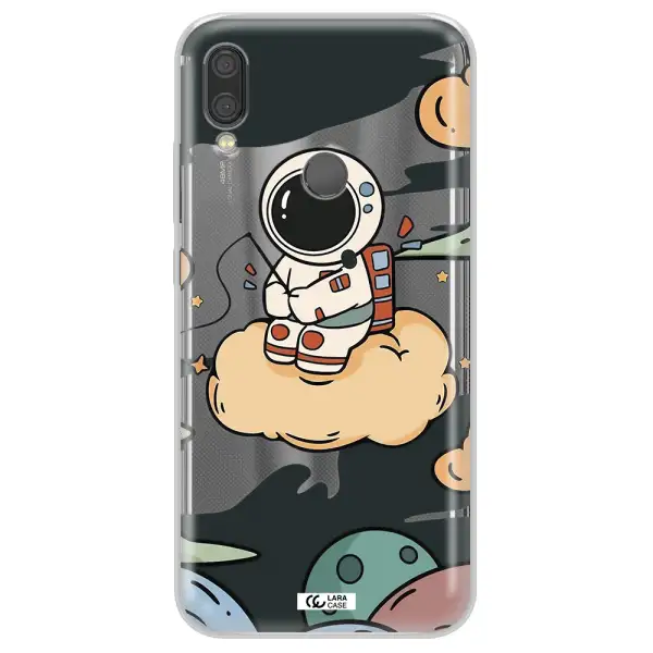 a cartoon astronaut sitting on a cloud Xiaomi Redmi Note 7 Clear TPU Case