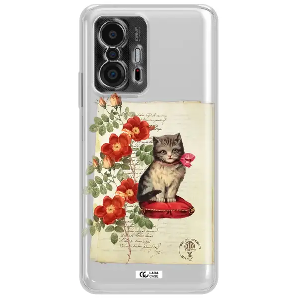 A Cat On A Pillow With Flowers Xiaomi 11T Clear Tpu Case