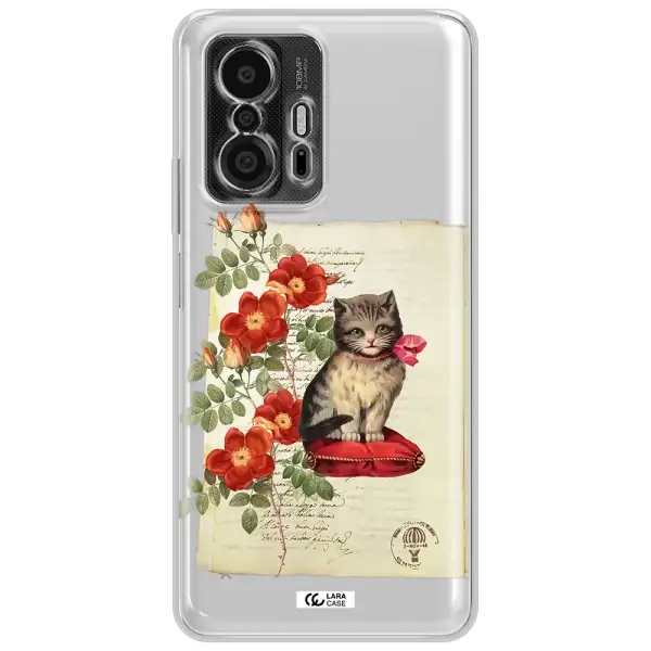 A Cat On A Pillow With Flowers Xiaomi 11T Pro Clear Tpu Case