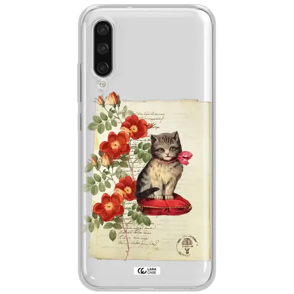 A Cat On A Pillow With Flowers Xiaomi Mi A3 Clear Tpu Case