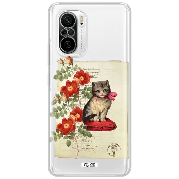 A Cat On A Pillow With Flowers Xiaomi Poco F3 Clear Tpu Case