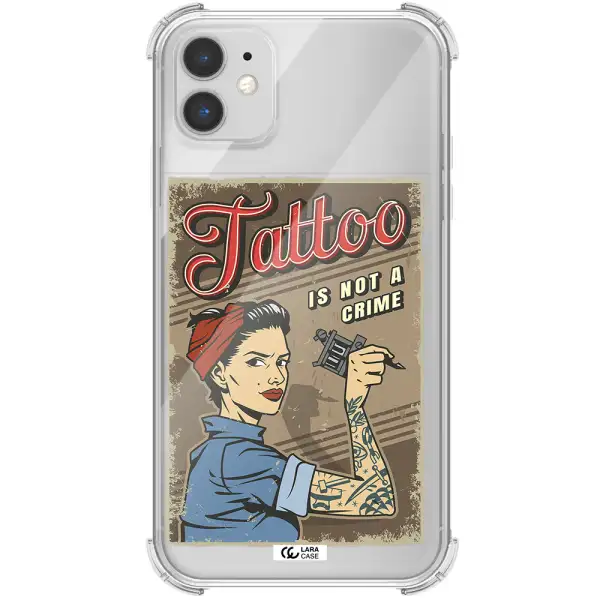 a woman with tattoo on her arm Apple iPhone 11 Clear PC Case
