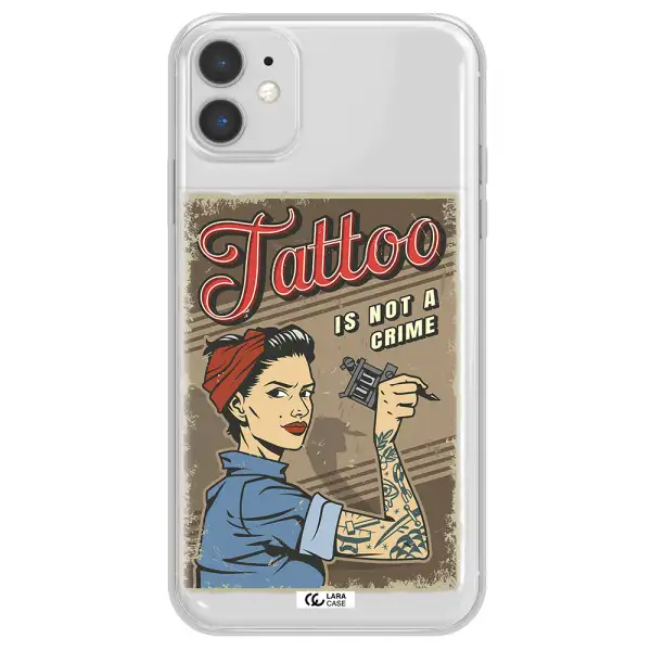 a woman with tattoo on her arm Apple iPhone 11 Clear TPU Case