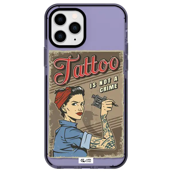 a woman with tattoo on her arm Apple iPhone 11 pro impact Lilac Case